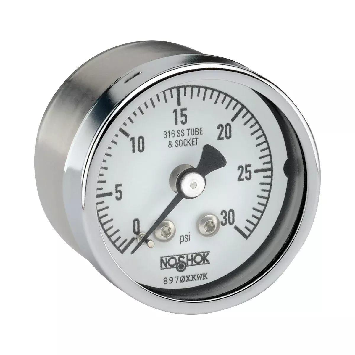 1-1/2" NOSHOK Pressure Gauge Back Connection 304 Stainless Steel Case