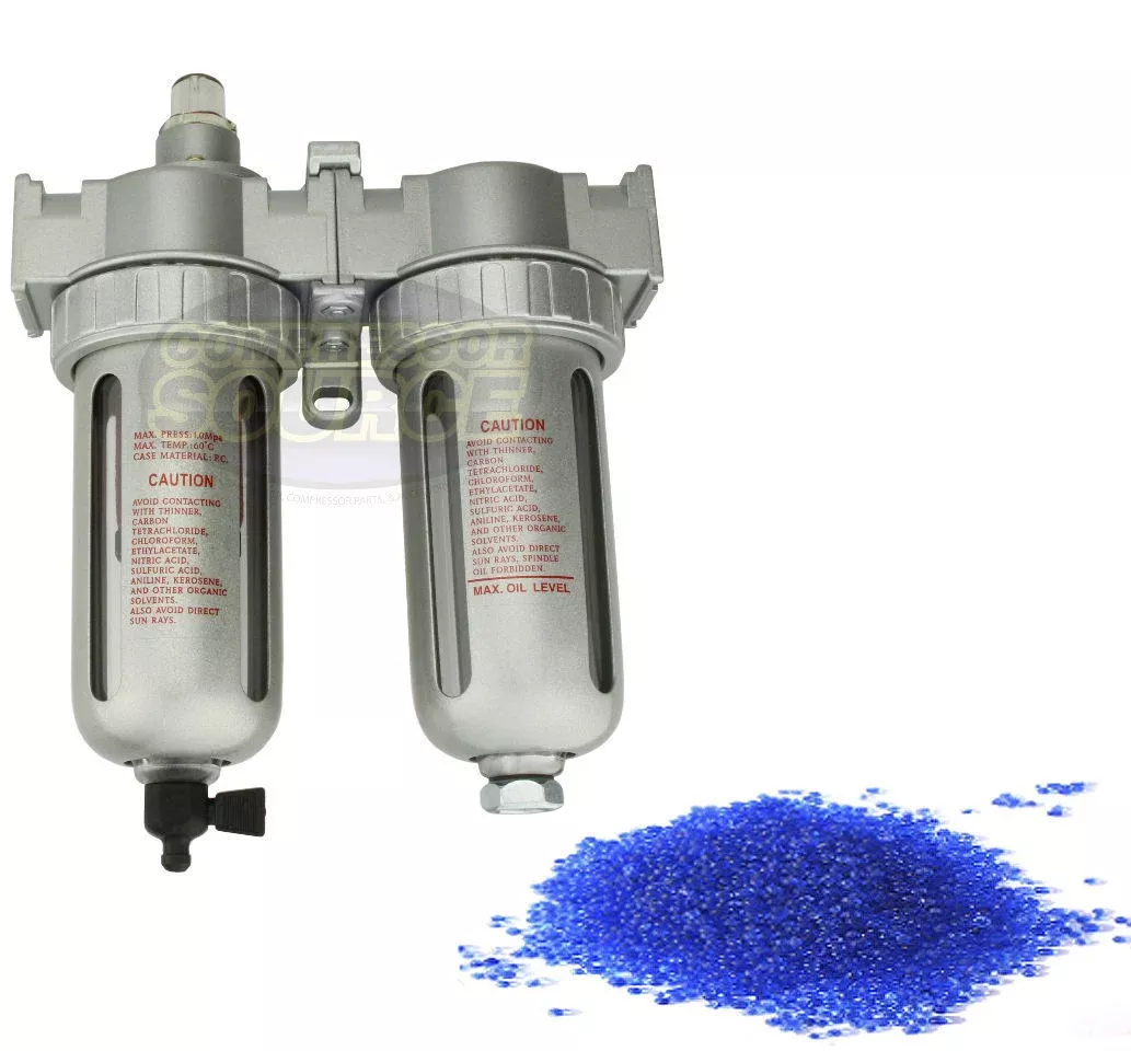 1/2" Compressed Air In Line Filter & Desiccant Dryer Combo For Plasma