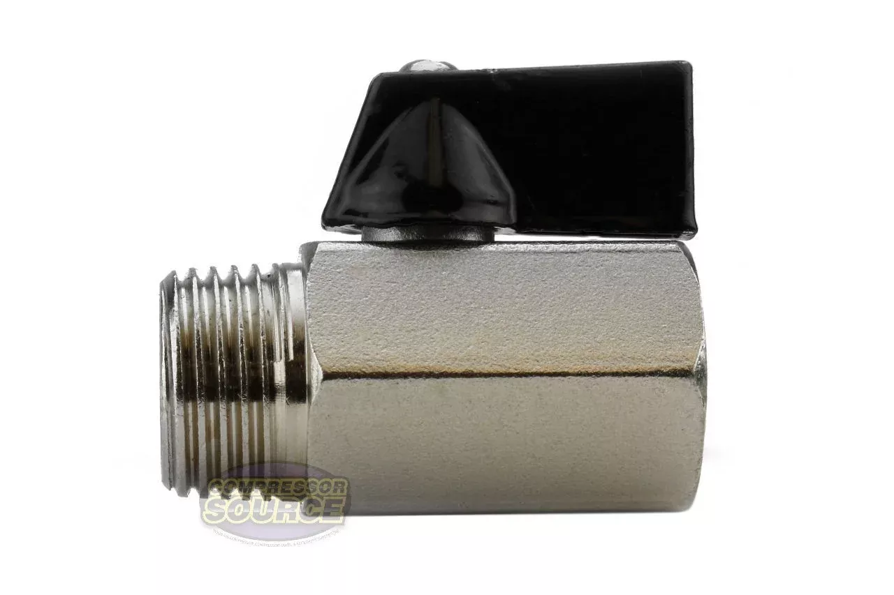 1/2" Mini MNPT x 1/2" FNPT Ball Valve WOG 200 PSI A-12MF