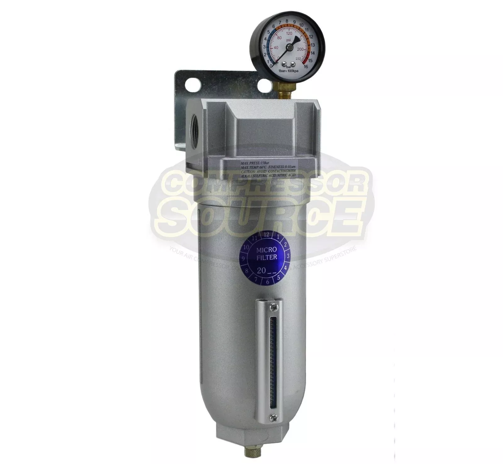 1" Large Body Industrial Compressed Air In Line Oil Coalescing Filter