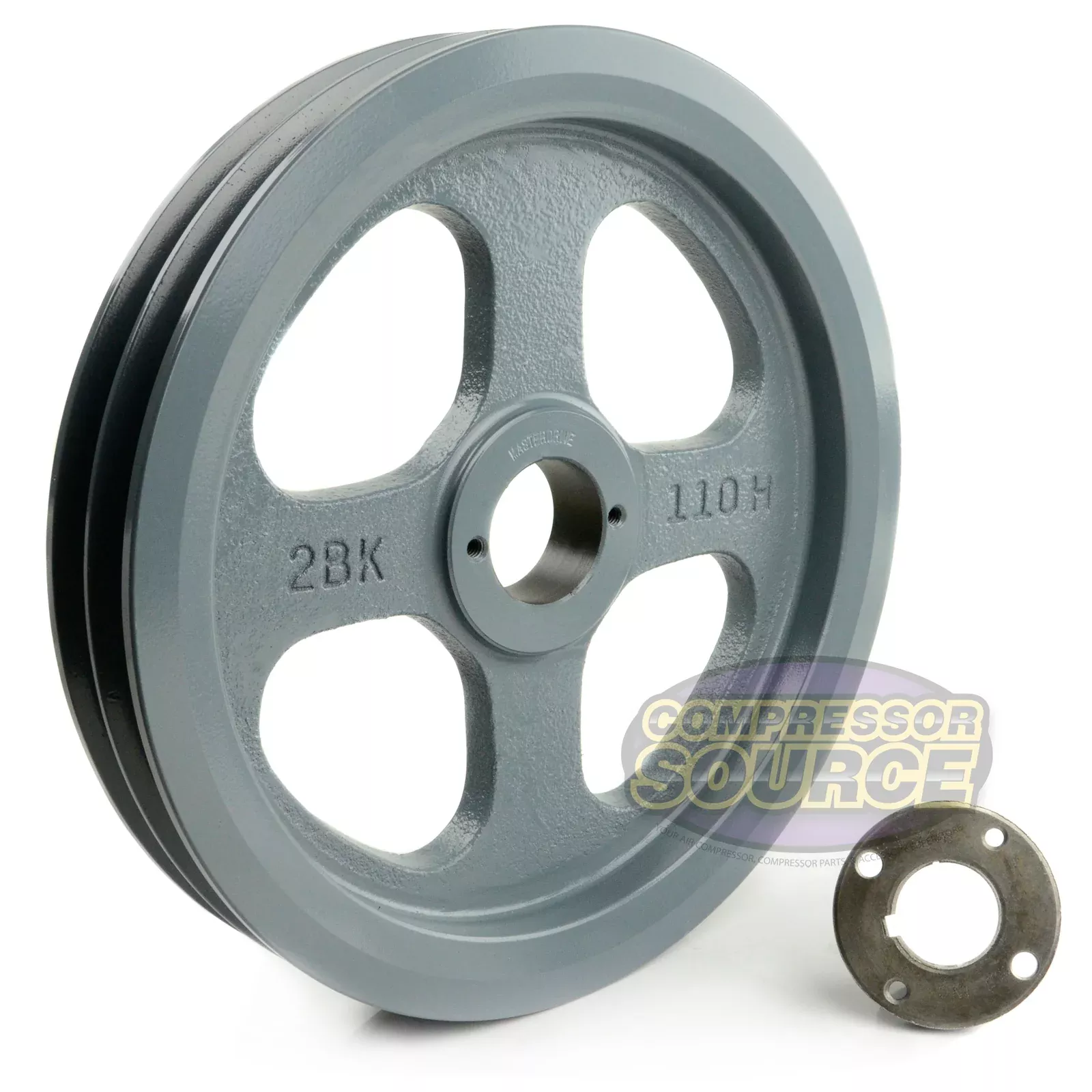 10.75" Double Groove B Section 5L Sheave with 1-3/16" (1.1875") H-Styl