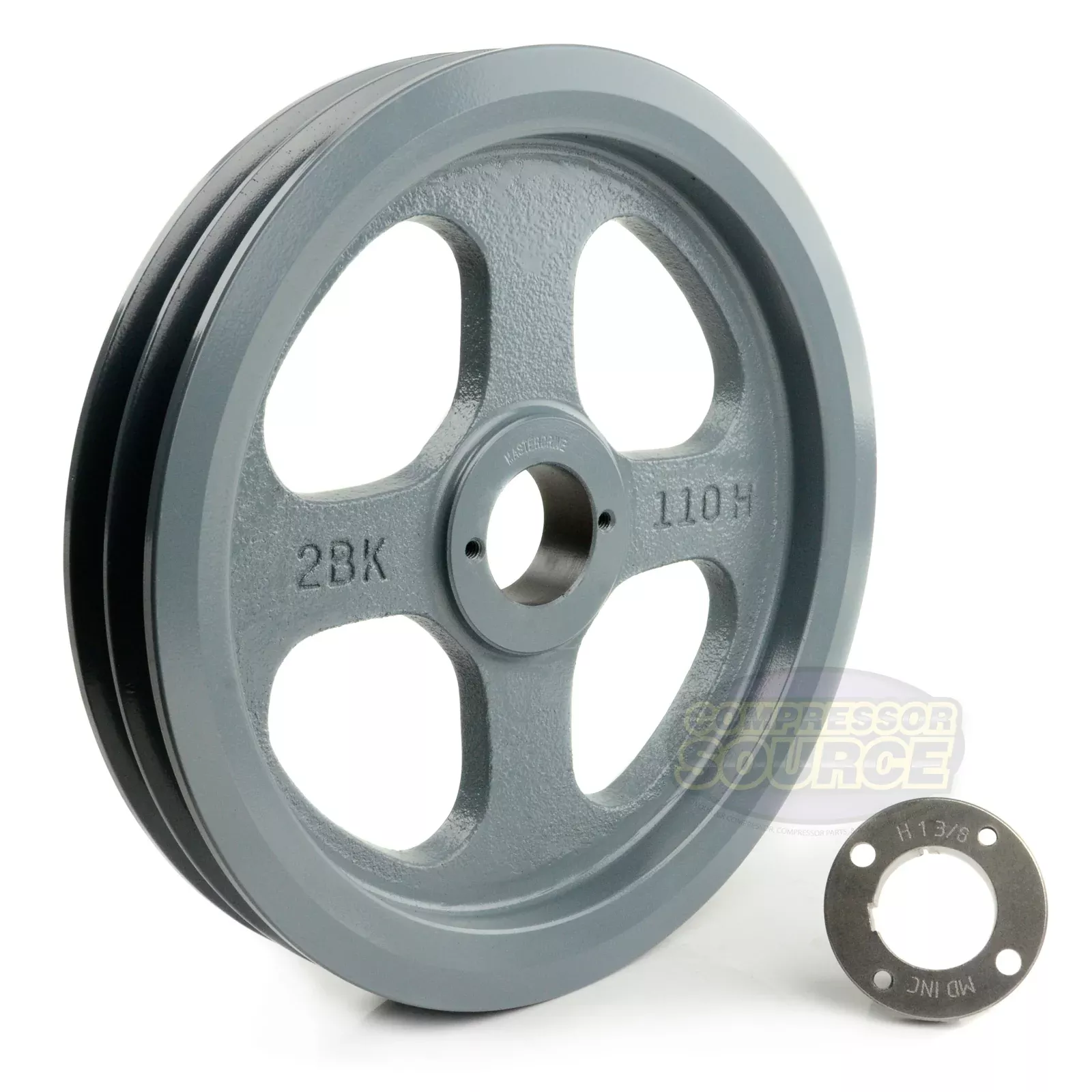 10.75" Double Groove B Section 5L Sheave with 1-3/8" (1.375") H-Style