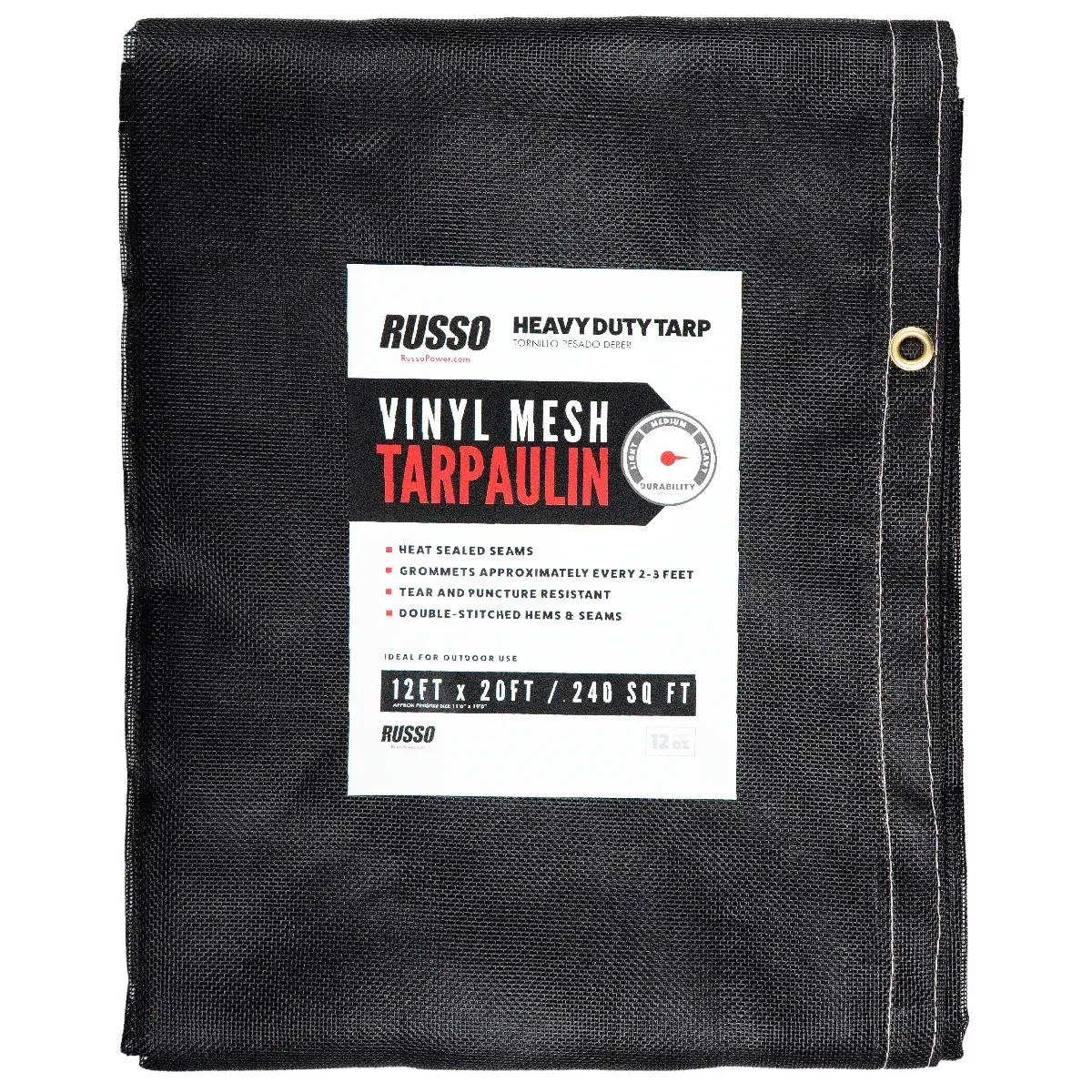 12X20 Heavy Duty Vinyl Coated Mesh Tarp