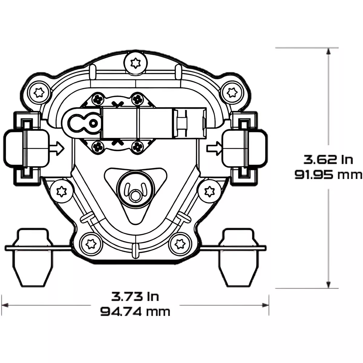 2.2 GPM 12V SPOT SPRAYER PUMP WITH 3/4 INCH PORT KIT, 2 PIN CONNECTOR