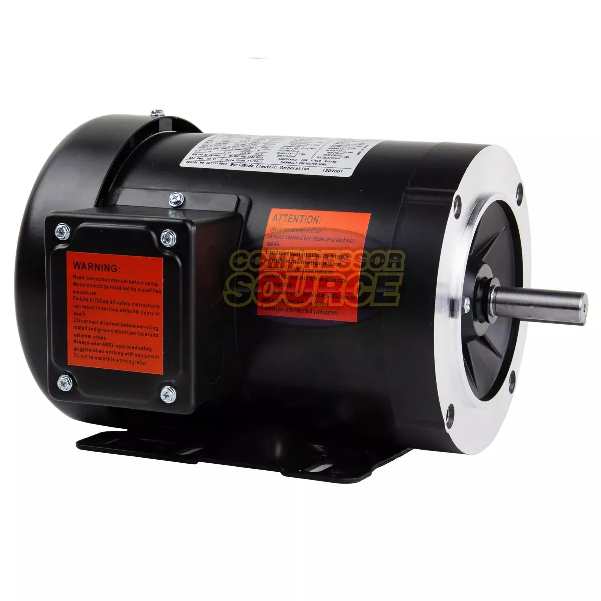 2 HP 3 Phase Electric Motor 3500 RPM 56HC Frame TEFC | NATE2-36-56CB