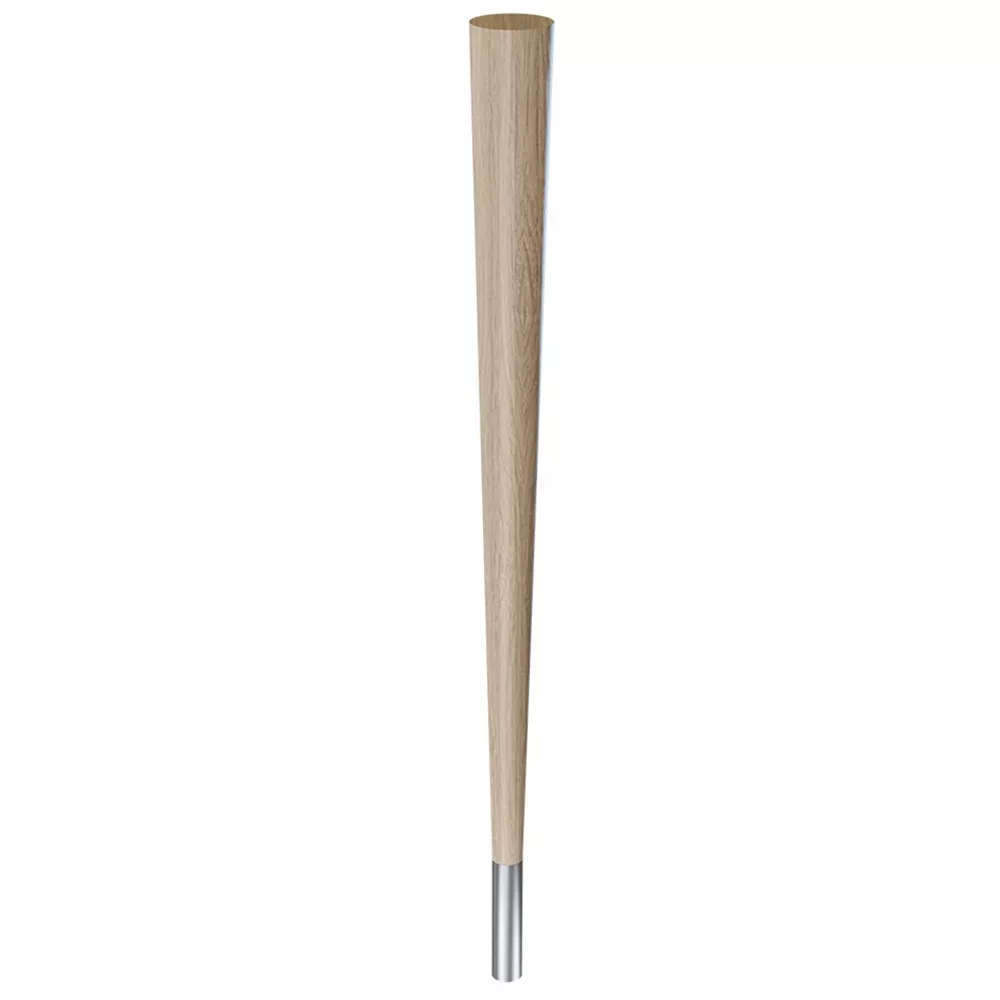 29'' Pre-Finished Turned White Oak Legs with 4''H Metal Feet