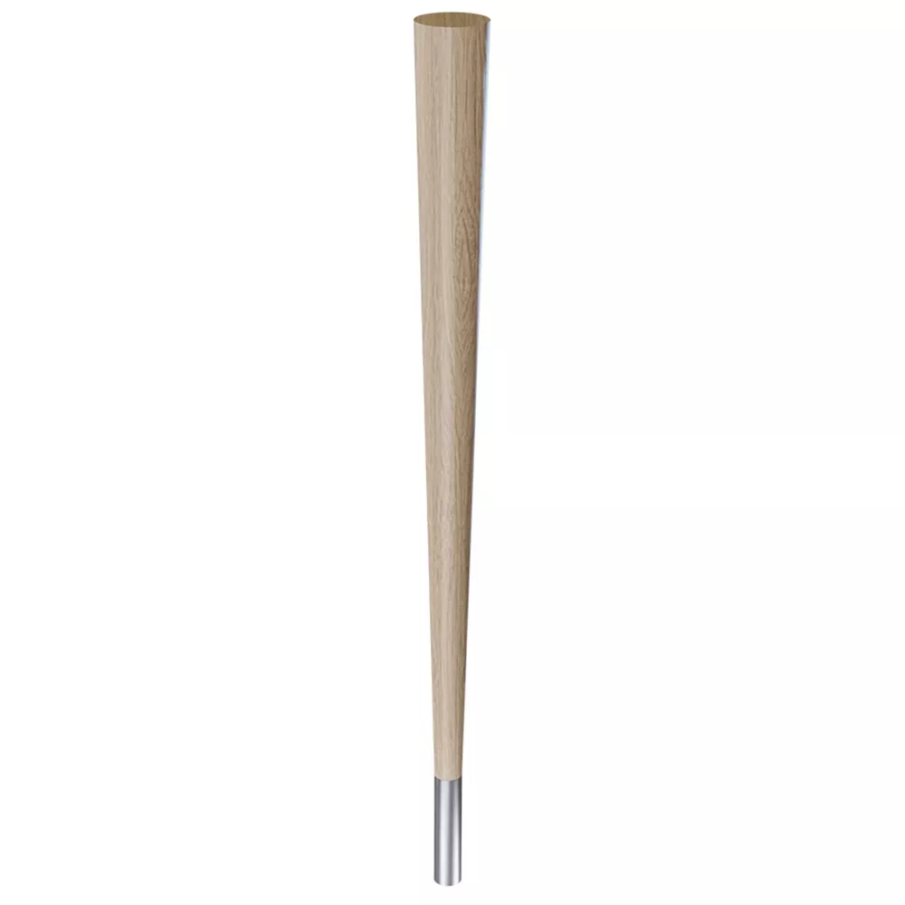 29'' Unfinished Turned White Oak Legs with 4''H Metal Feet