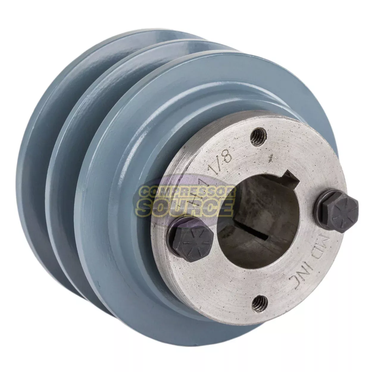 3.5" Double Groove B Section 5L Sheave with 1-1/8" (1.125") Keyed Bore