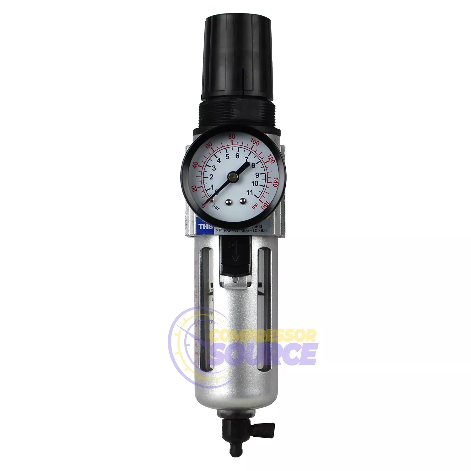 3/8" Compressed Air In Line Moisture / Water Filter Trap & Regulator C
