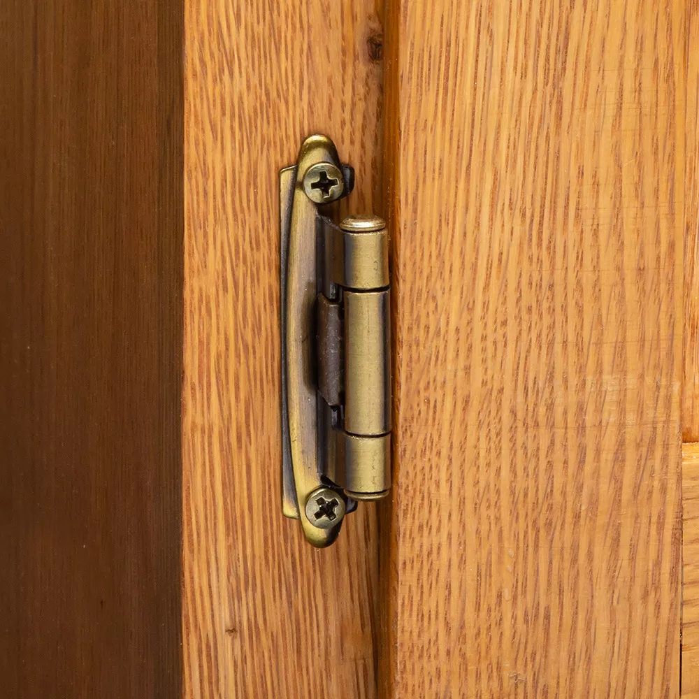 3/8'' Inset Self-Closing Face-Mount Cabinet Hinges (7628), Antique Brass