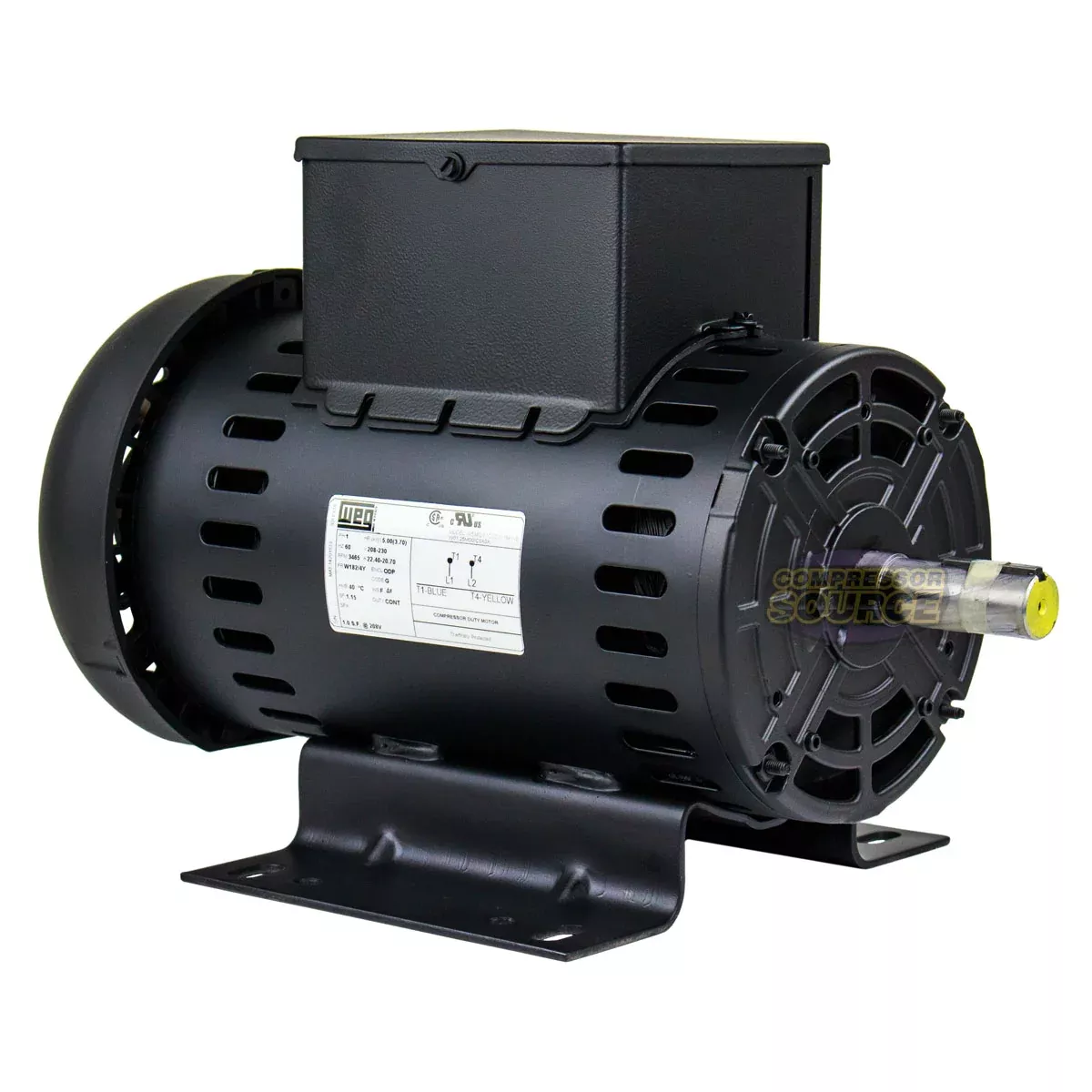 5 HP WEG Single-Phase Electric Motor W182-4Y Frame | 00536OS1CCDW184Y-S