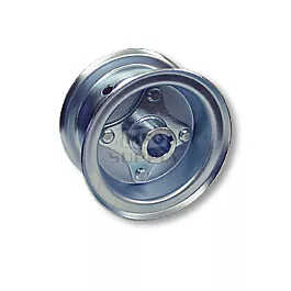 5" Steel Wheel, 3-3/8" wide, 1" live axle.