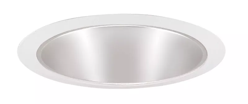 6" Downlight Shallow Cone Trim - White w/ Clear Cone