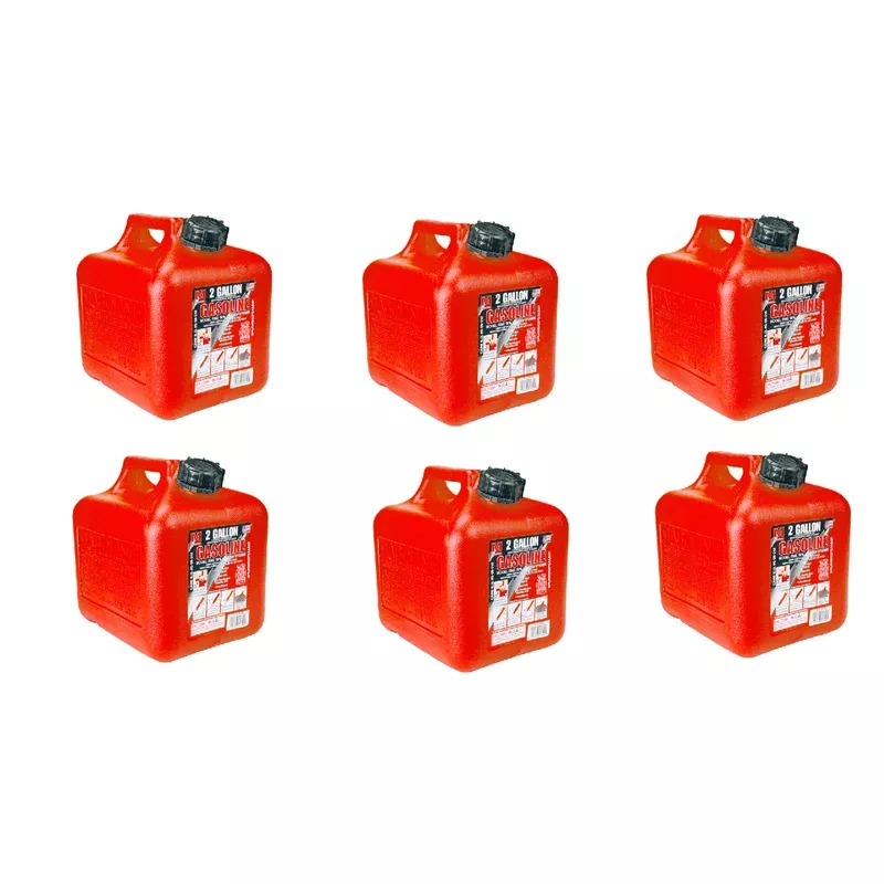 (6) Midwest 2 + Gallon Gas Cans – Holds 2 gallons + 8 ozs