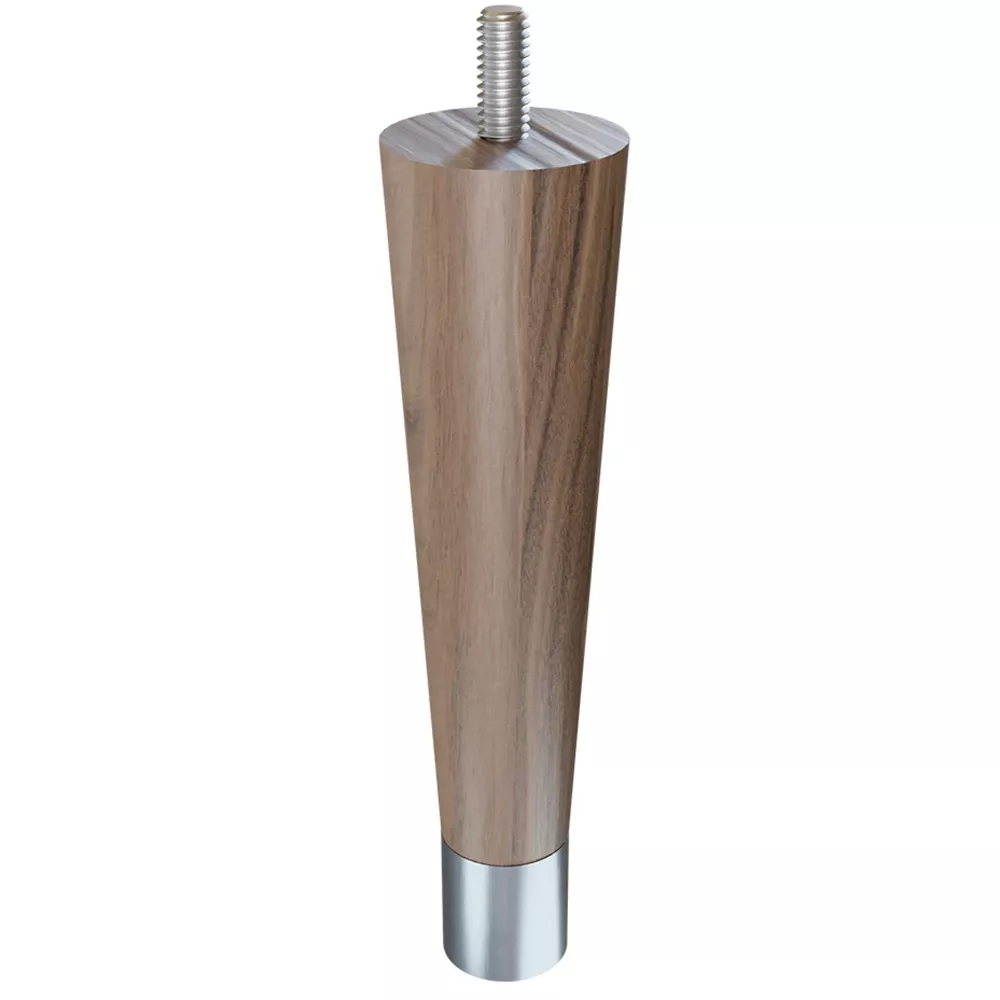 6'' Unfinished Turned Walnut Legs with 1''H Metal Feet