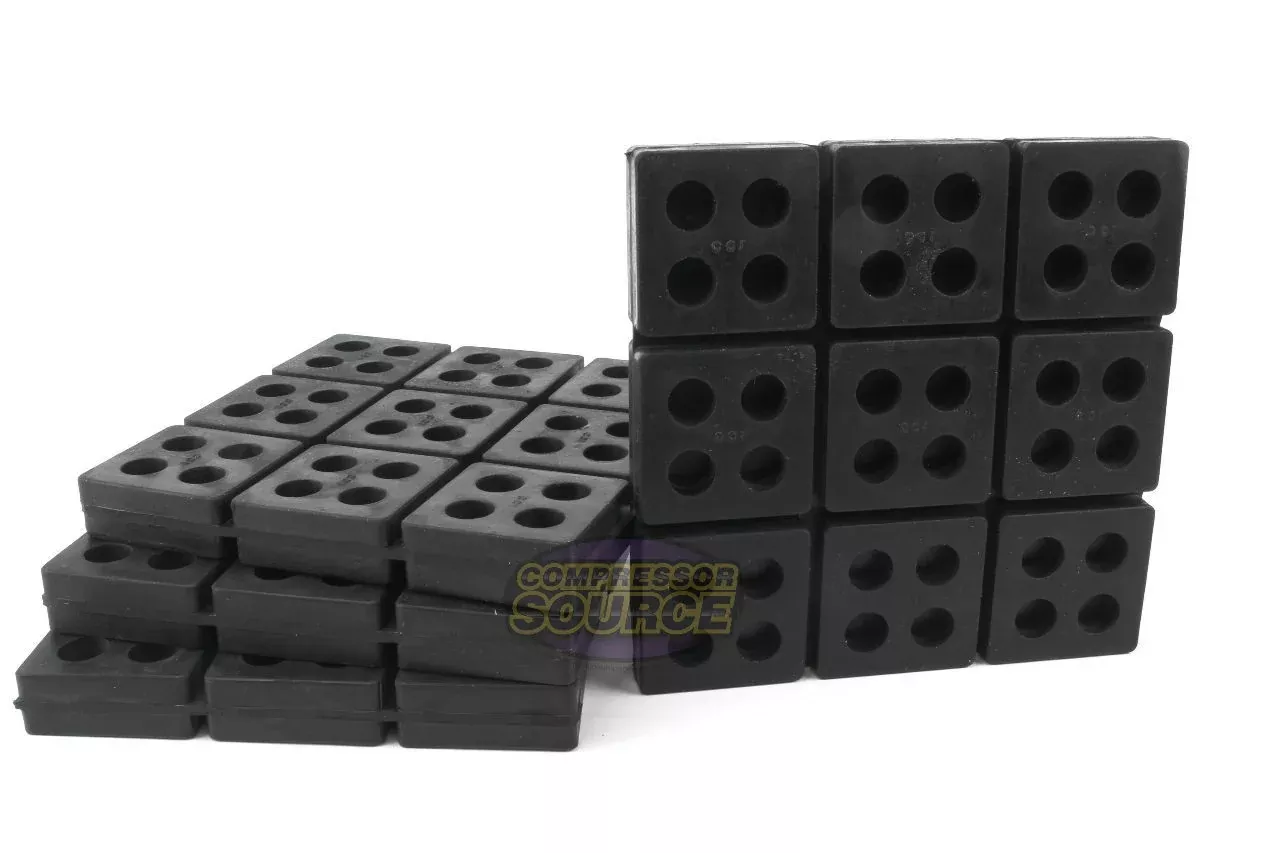 6" x 6" x 3/4" Anti-Vibration Isolation Pads – Solid Rubber – 4 Pack –