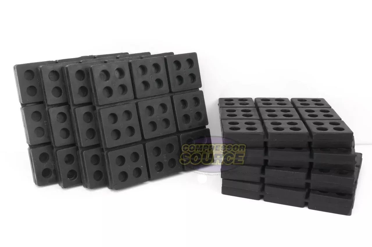 6" x 6" x 3/4" Anti-Vibration Isolation Pads – Solid Rubber – 8 Pack –