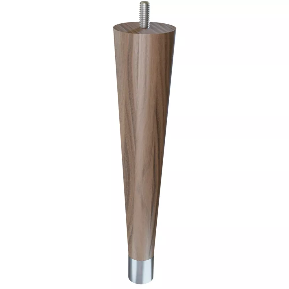 9'' Pre-Finished Turned Walnut Legs with 1''H Metal Feet
