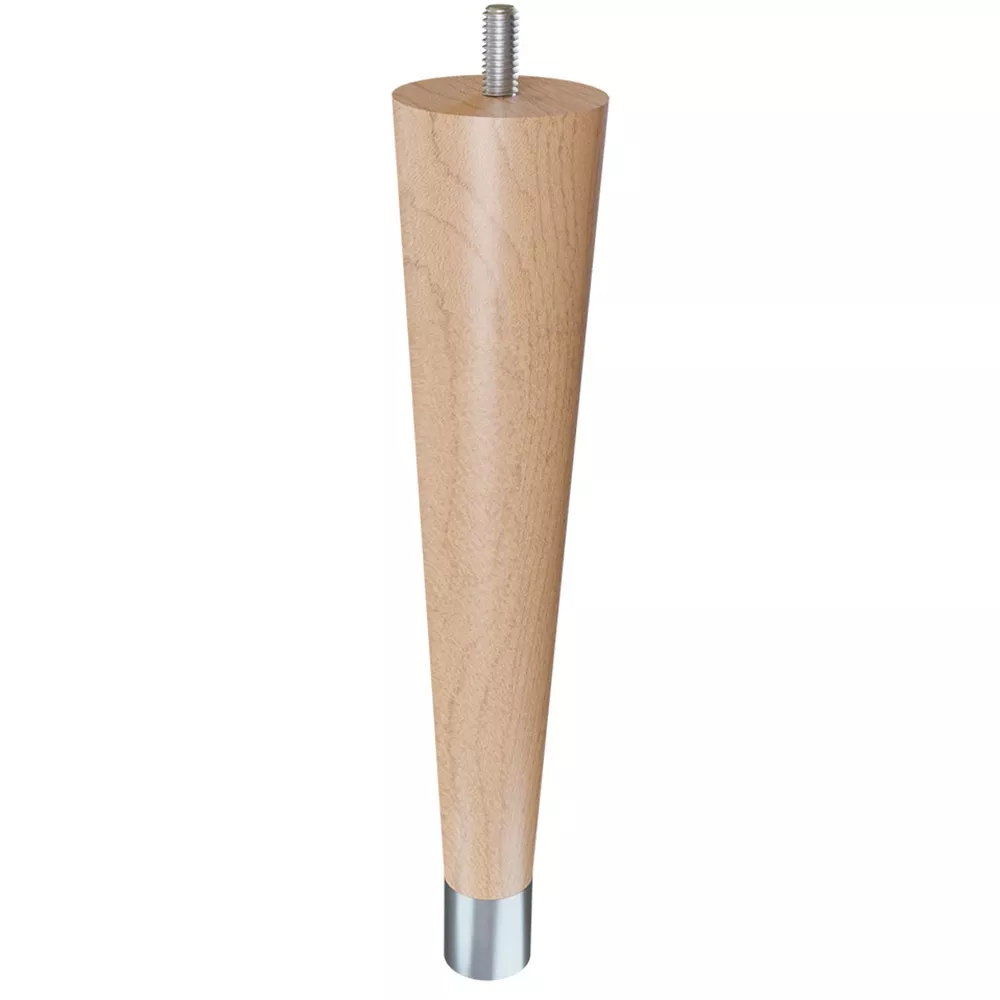 9'' Unfinished Turned Hard Maple Legs with 1''H Metal Feet