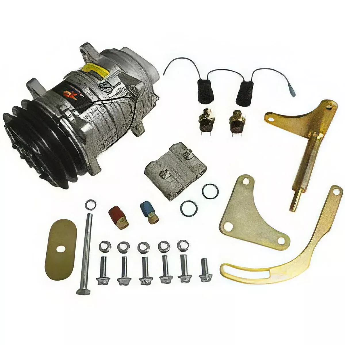 Air Conditioning Compressor Conversion Kit - A6 to Sanden Style for John Deere