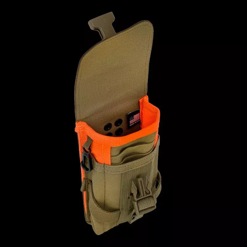 Atlas 46 Flapped Mobile Phone Pouch ROTATE/QUICK RELEASE Coyote/Orange