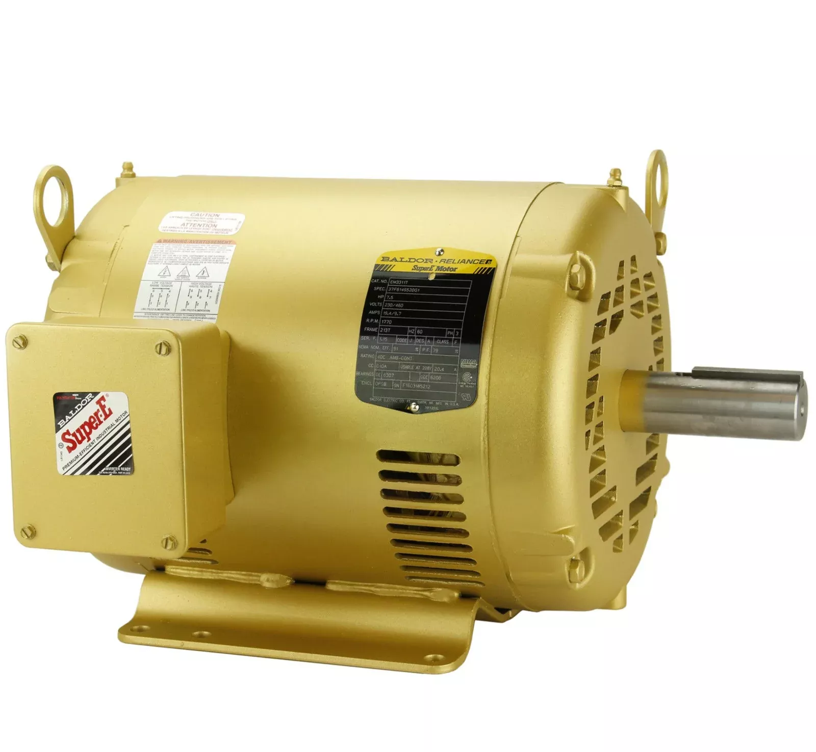 Baldor EM3311T 7.5 HP 3 Phase Motor 1770 RPM 213T | Compressor Source