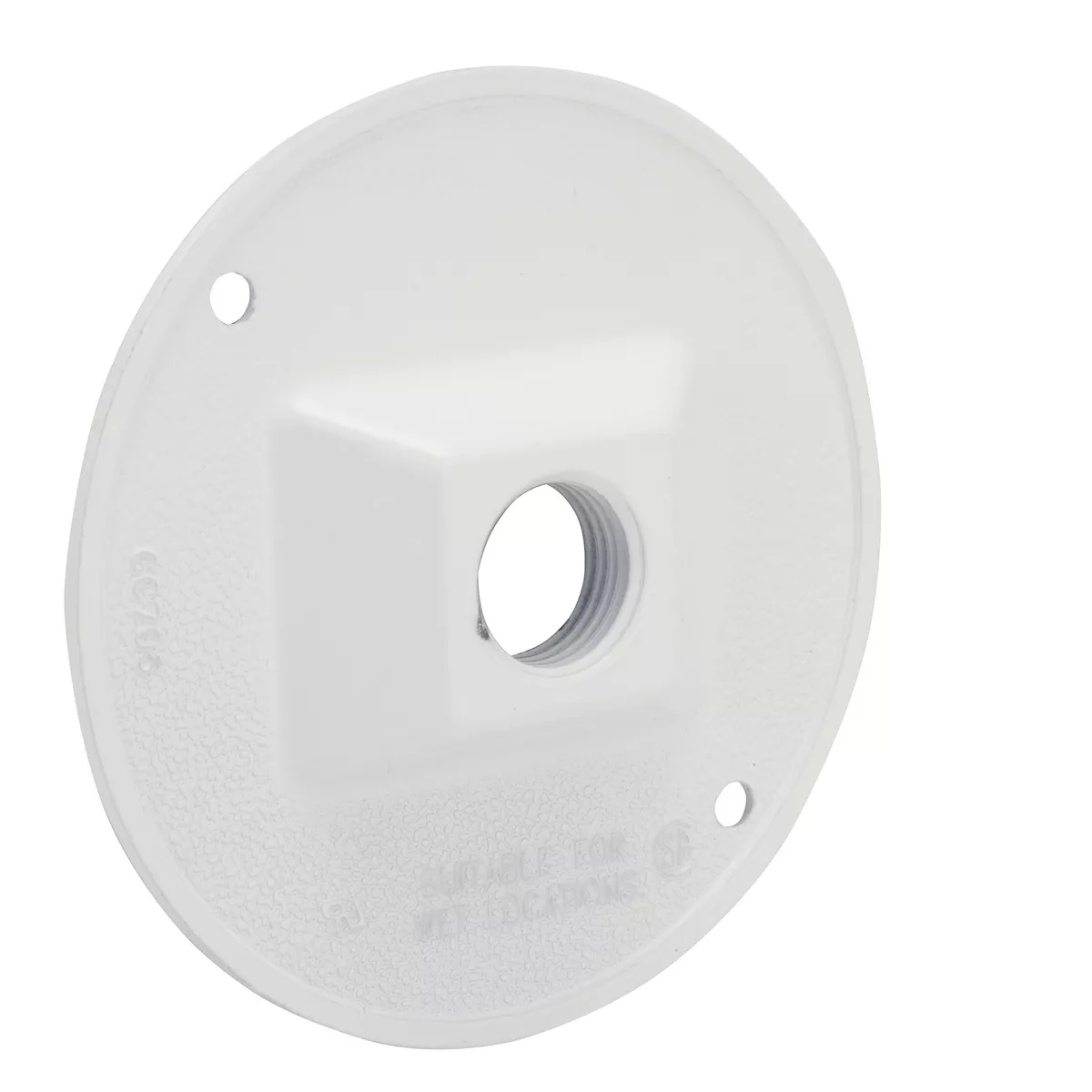 Bell 5193-1 Round Weatherproof Cluster Cover, One 1/2 in. Threaded Outlets, White