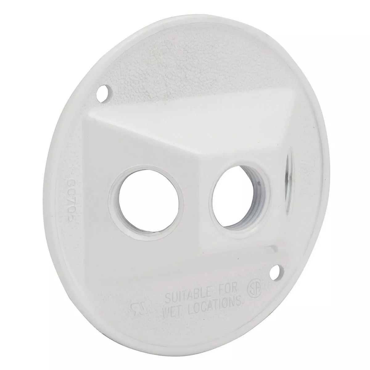 Bell 5197-1 Round Weatherproof Cluster Cover, Three 1/2 in. Threaded Outlets, White