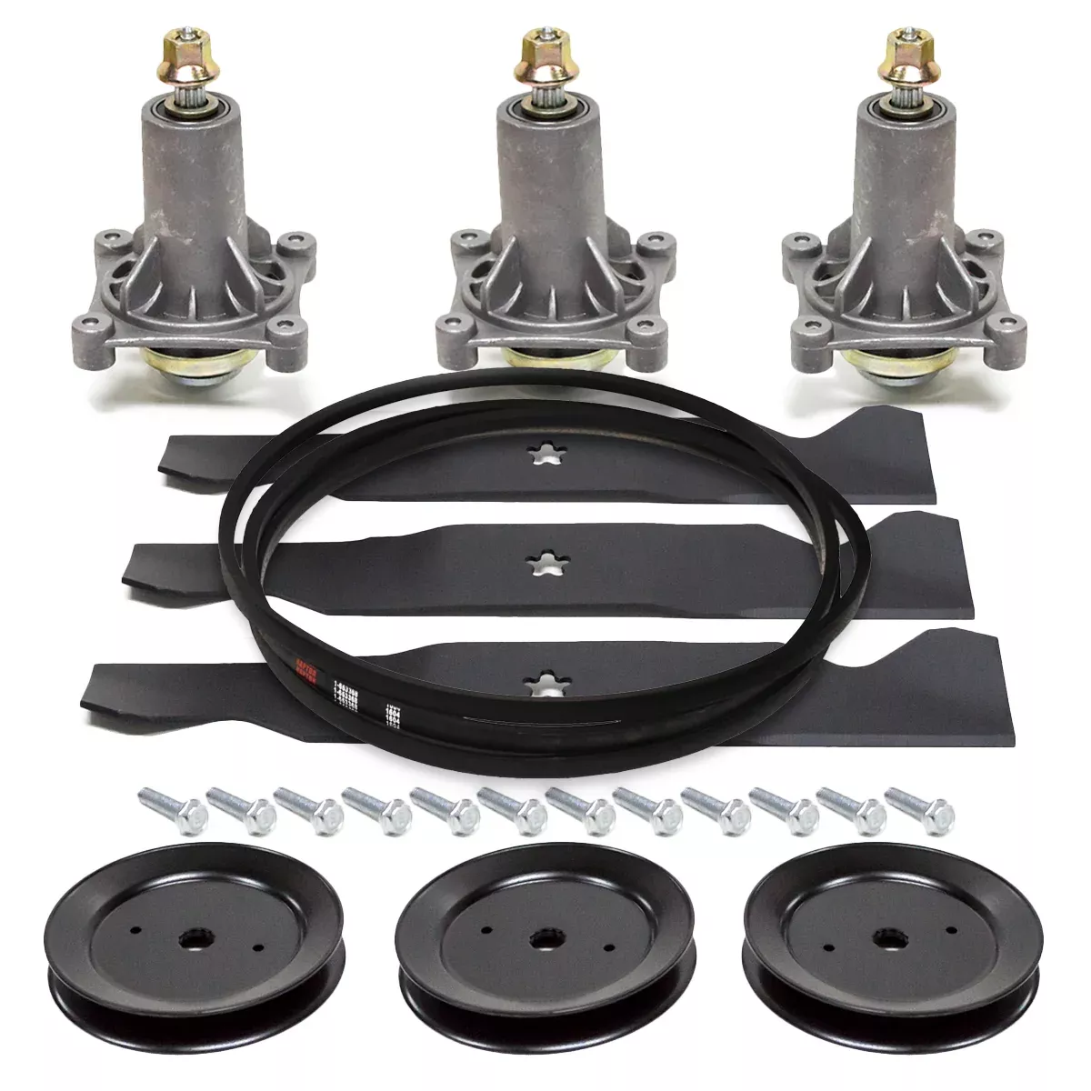 Blade Belt Pulley Spindle Rebuild Kit for Husqvarna Zero-Turn 54 inch Deck 532192870 532187256 539114557 532173436