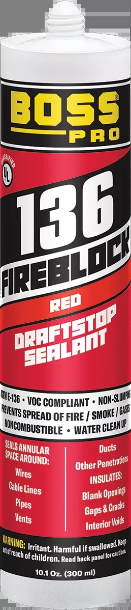 Boss Products 136 FireStop/DraftStop Sealant, 10.1 oz Cartridge