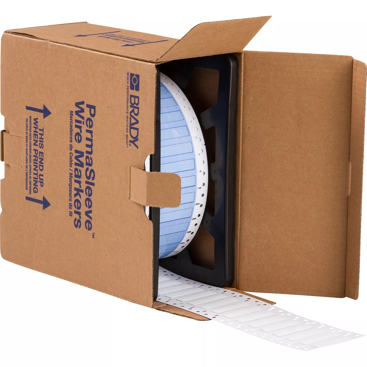 Brady PS-250-2-WT PermaSleeve Polyolefin Wire Marking Sleeves, White, 0.25" Dia x 2" W, Roll of 2500 Each