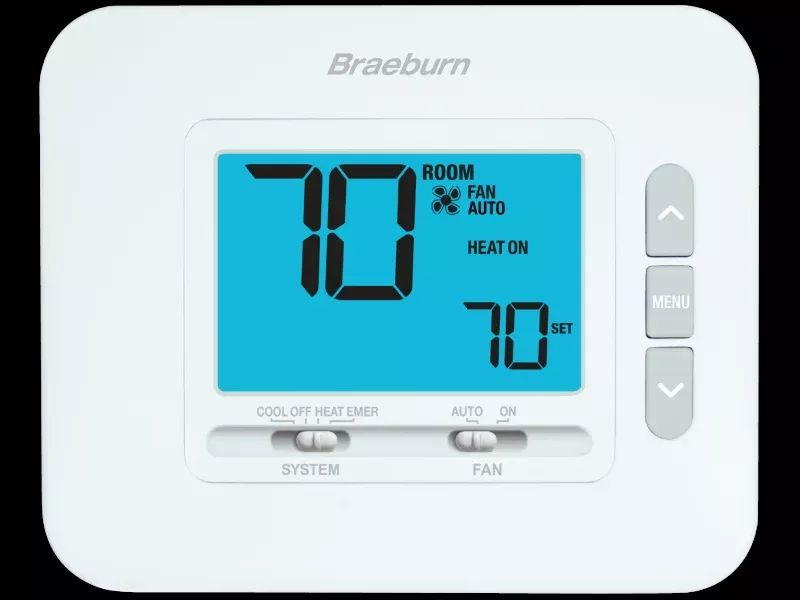Braeburn 1230 Economy Thermostat, 2 Heat / 1 Cool Non-Programmable