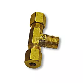 Brass Male Run Tee 3/16" Tube to 1/8" N.P.T.
