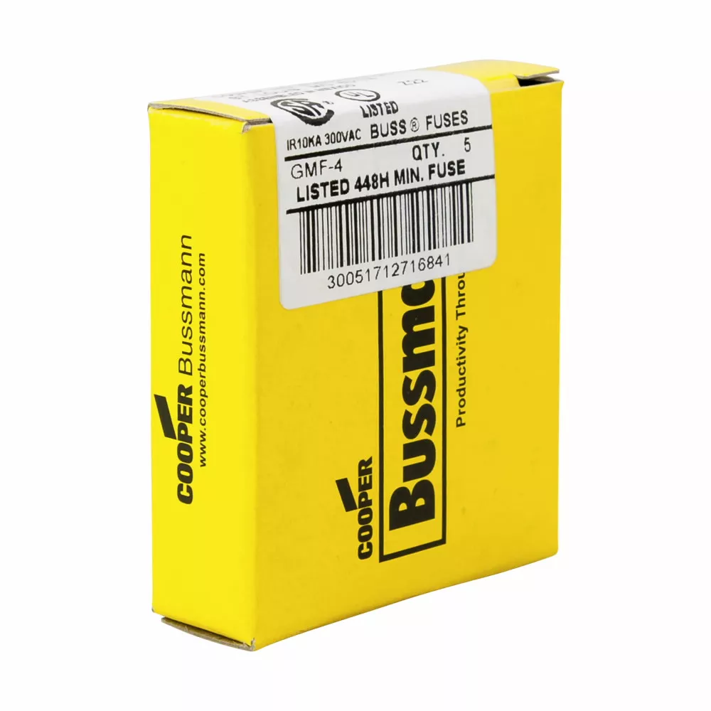 Bussmann Series GMF-4 4 Amp 300 VAC Non-Rejecting Time Delay Fuse