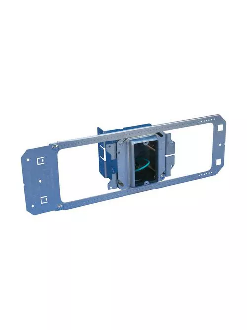 Caddy A1BF1G Caddy All-in-One Between-Stud With Removable Mud Ring, Single Box, 1 Gang, w/Ground, 5/8" Drywall, 3-5/8"