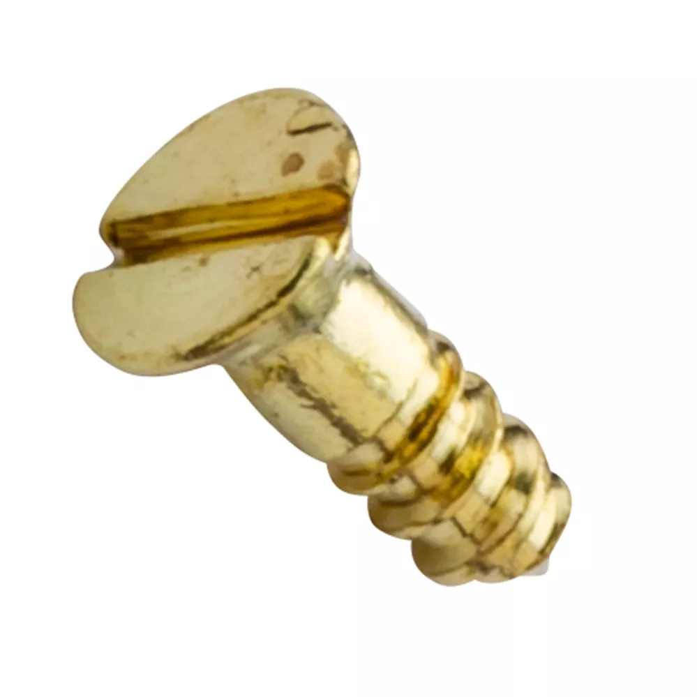 Centerline #0 x 3/8'' Flat Head Slotted Wood Screws, Solid Brass, 50-Pack