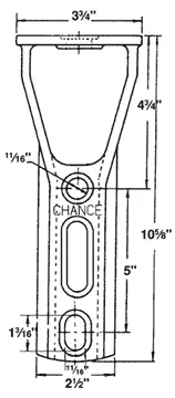 Chance IB2 10-3/4 Inch Galvanized Ductile Iron Pole Top Post Insulator Bracket