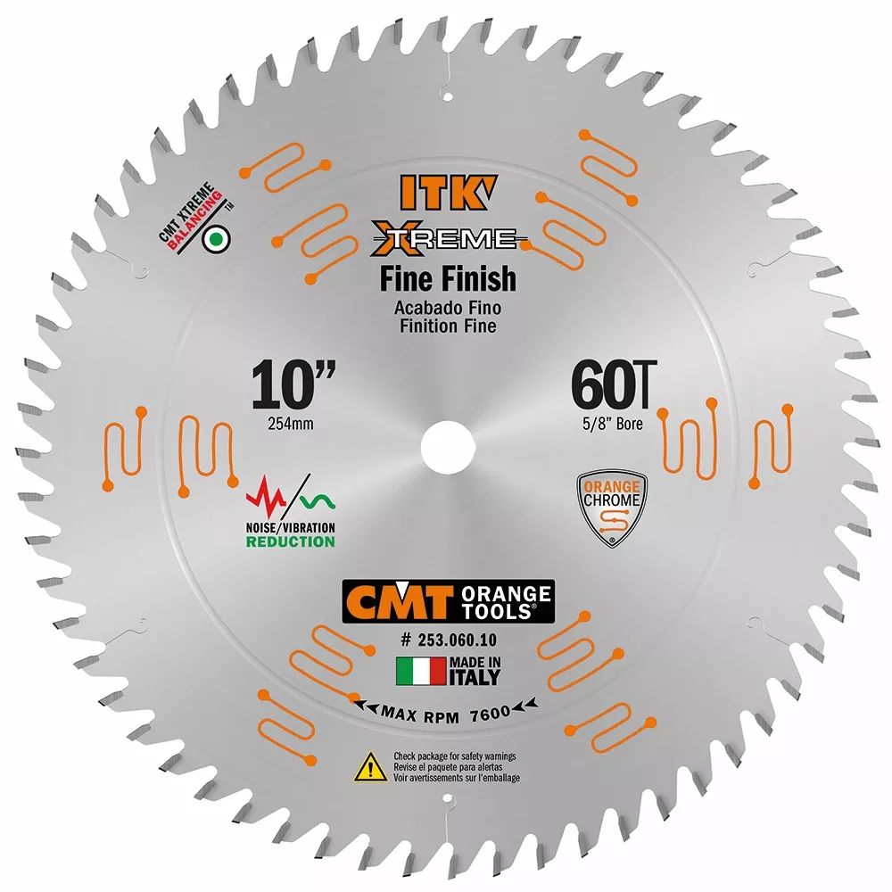 CMT ITK Extreme Fine Finish Miter Blade, 10'' x 60T x 5/8'' Bore