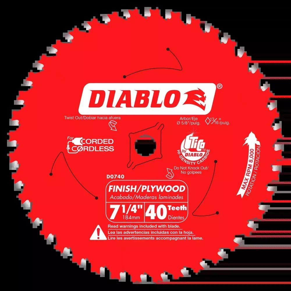 Diablo Tools D0740X 7-1/4 in. x 40 Tooth Finish Saw Blade