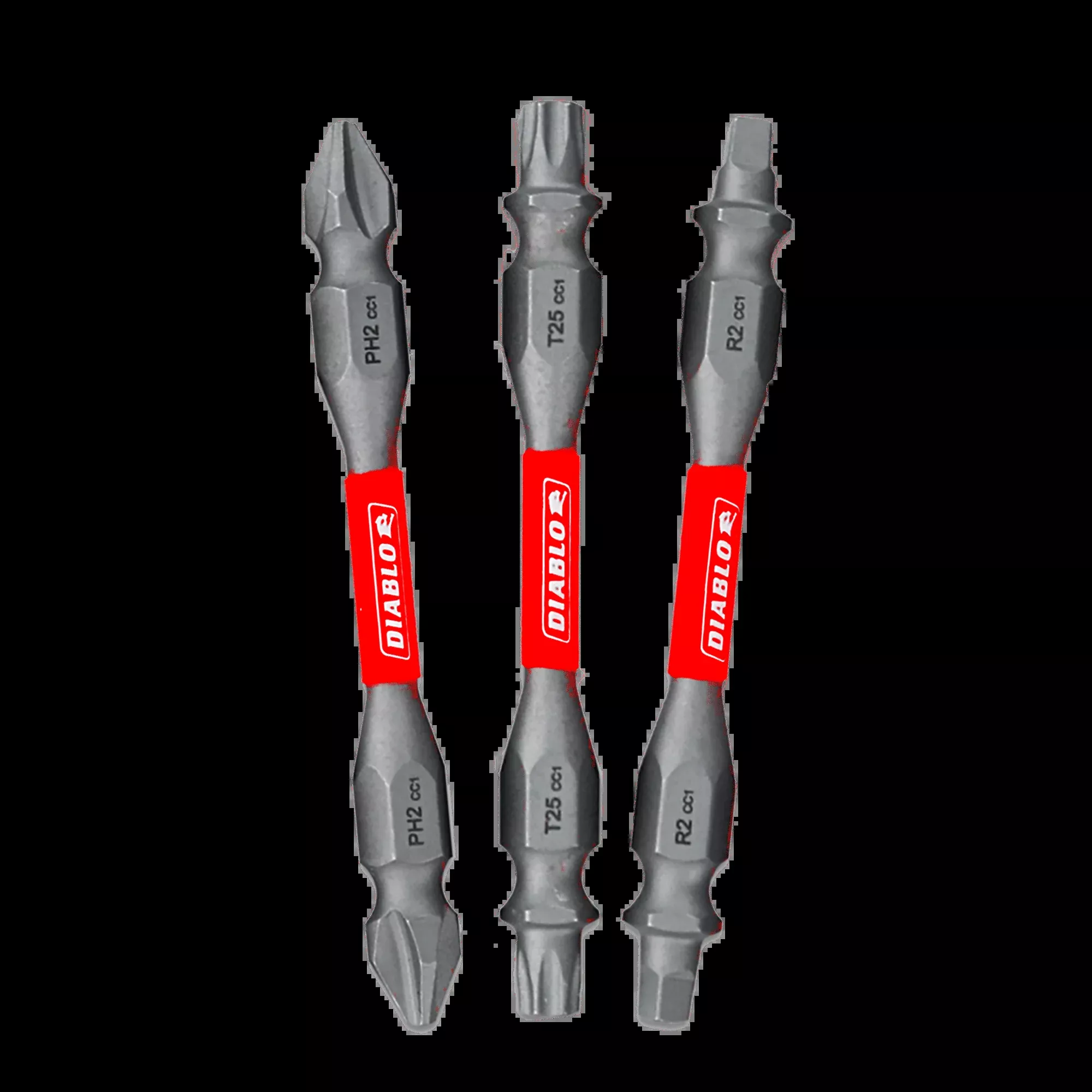 Diablo Tools DDEV25-S3 2-1/2" Double-Ended Phillips, Square and Torx Drive Bit Set (3-pc)