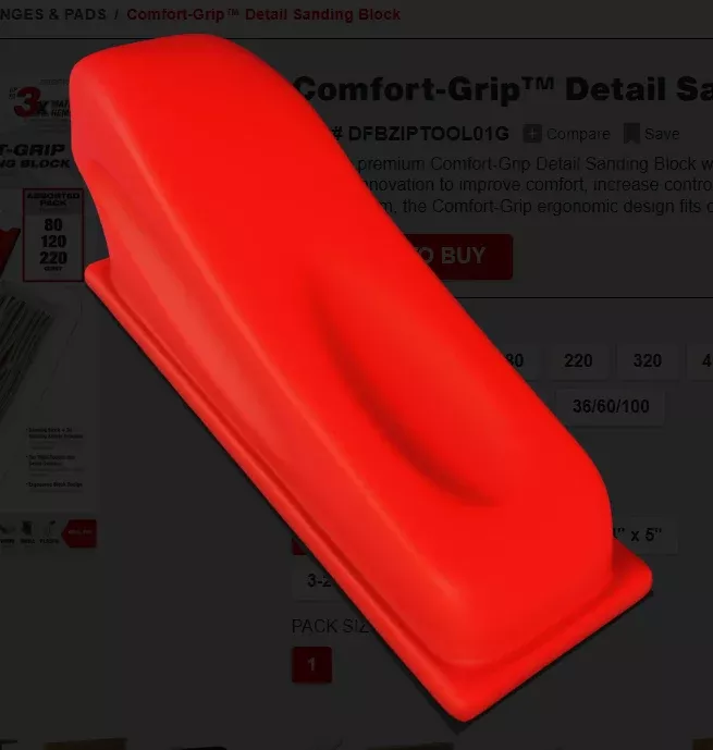 Diablo Tools DFBZIPTOOL01G Comfort-Grip™ Detail Sanding Block