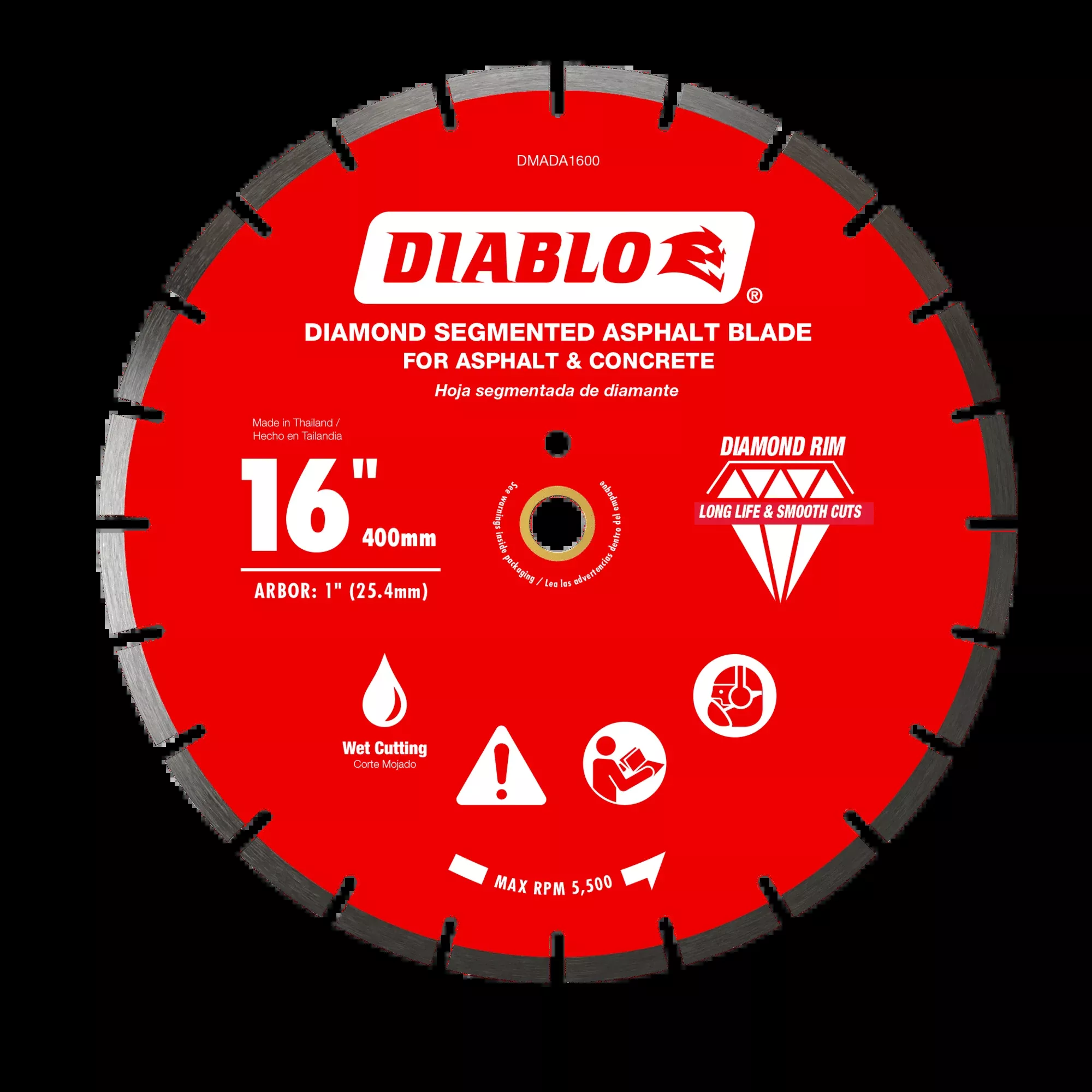 Diablo Tools DMADA1600 16" Diamond Segmented Blade for Asphalt