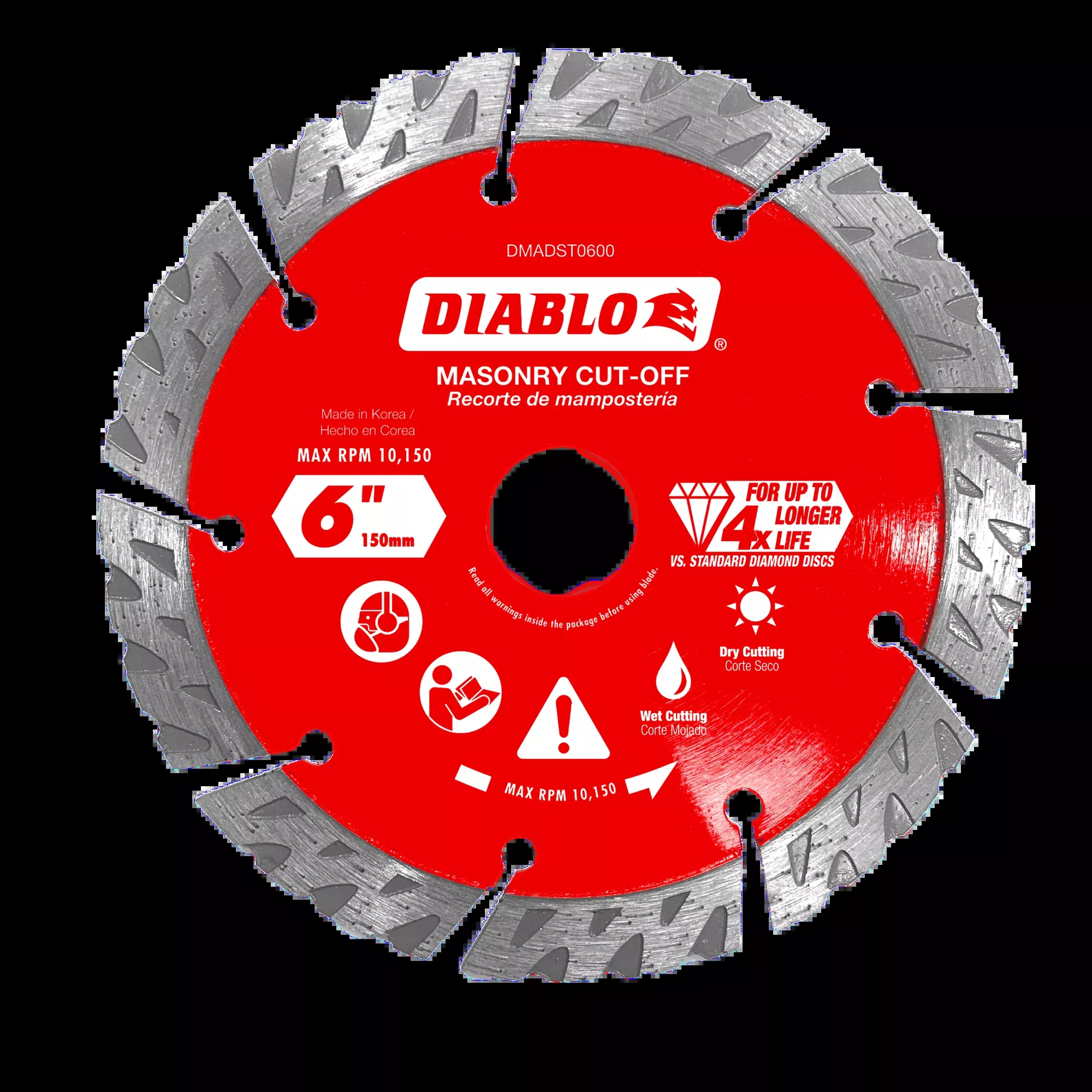 Diablo Tools DMADST0600 6" Diamond Segmented Turbo Masonry Cut-Off Blade