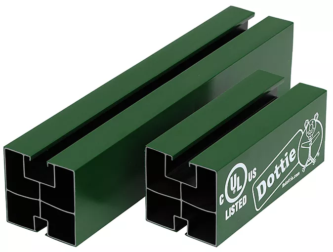 Dottie DPS 48" Dual Channel Pipe Support, ABS/AES Polymer, UV Resistant, UL Listed
