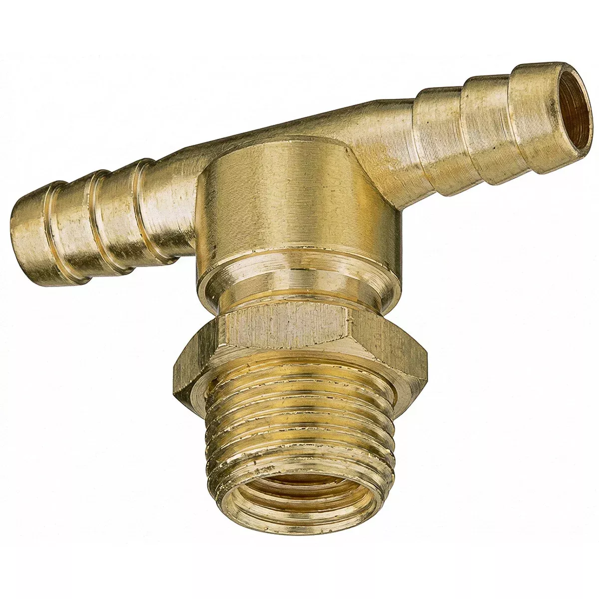 DOUBLE HOSE BARB NOZZLE BODY - 3/8" HOSE -BRASS