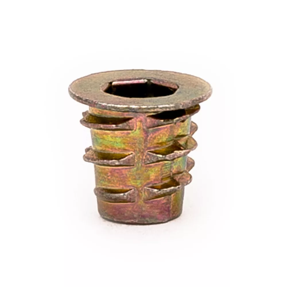 E-Z Hex Threaded Insert for Soft Wood - Flanged - Pack of 50