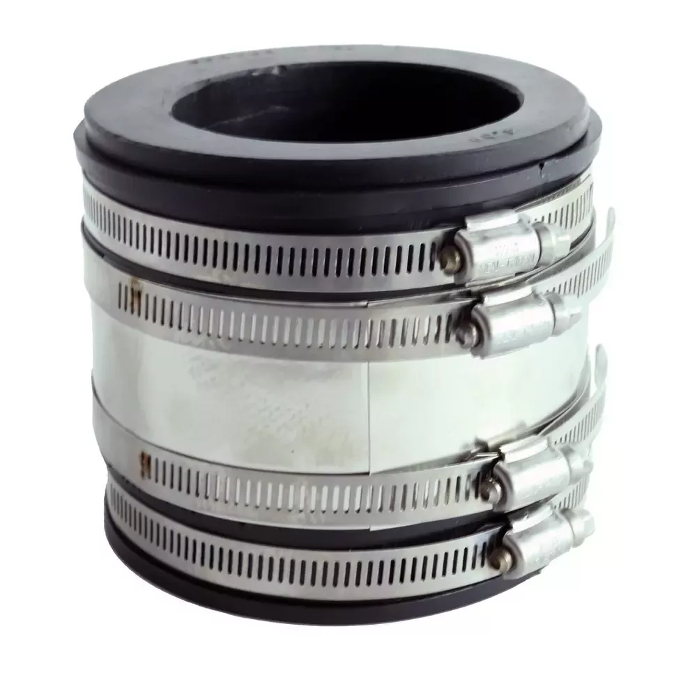 Fernco 1056-43RC 4" x 3" Strong Back PVC Shielded Coupling (Connects Cast Iron and PVC)