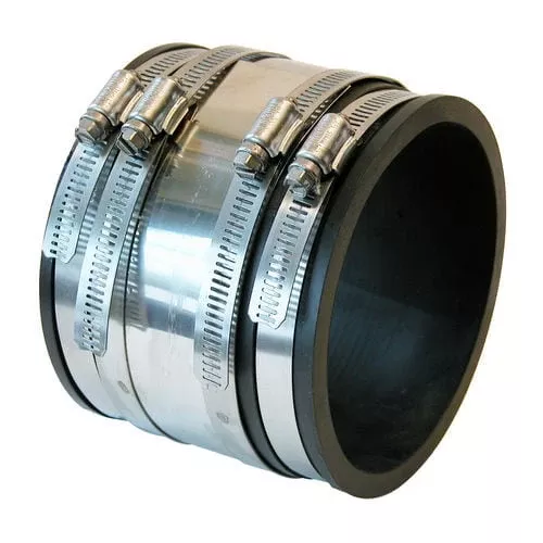 Fernco 1056-44RC 4" x 4" Strong Back PVC Shielded Coupling (Connects Cast Iron and PVC)