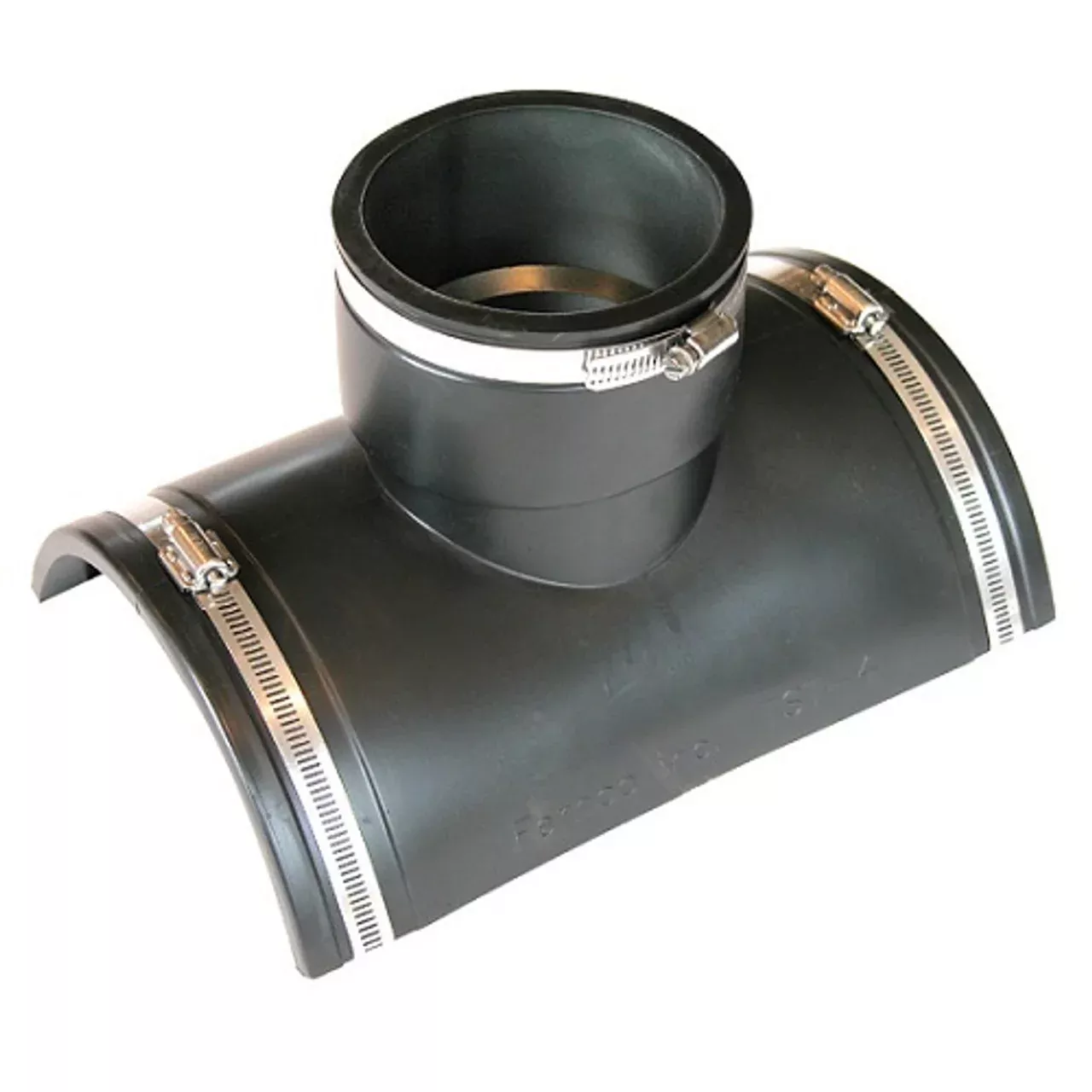 Fernco TST-4 4" Cast Iron or Plastic Inlet Flexible Tap Tee Saddle