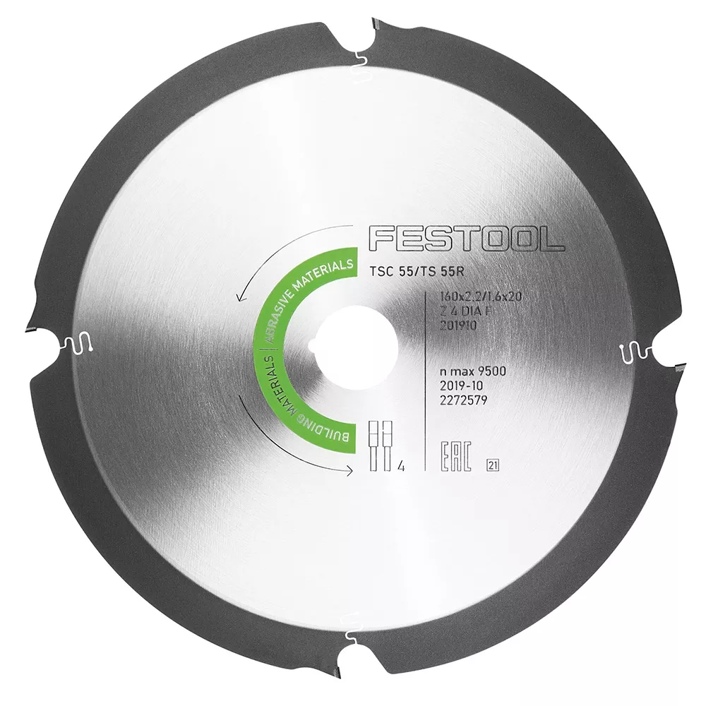 Festool 4-Tooth Diamond Saw Blade for Abrasive Materials, TSC 55 K (205564)